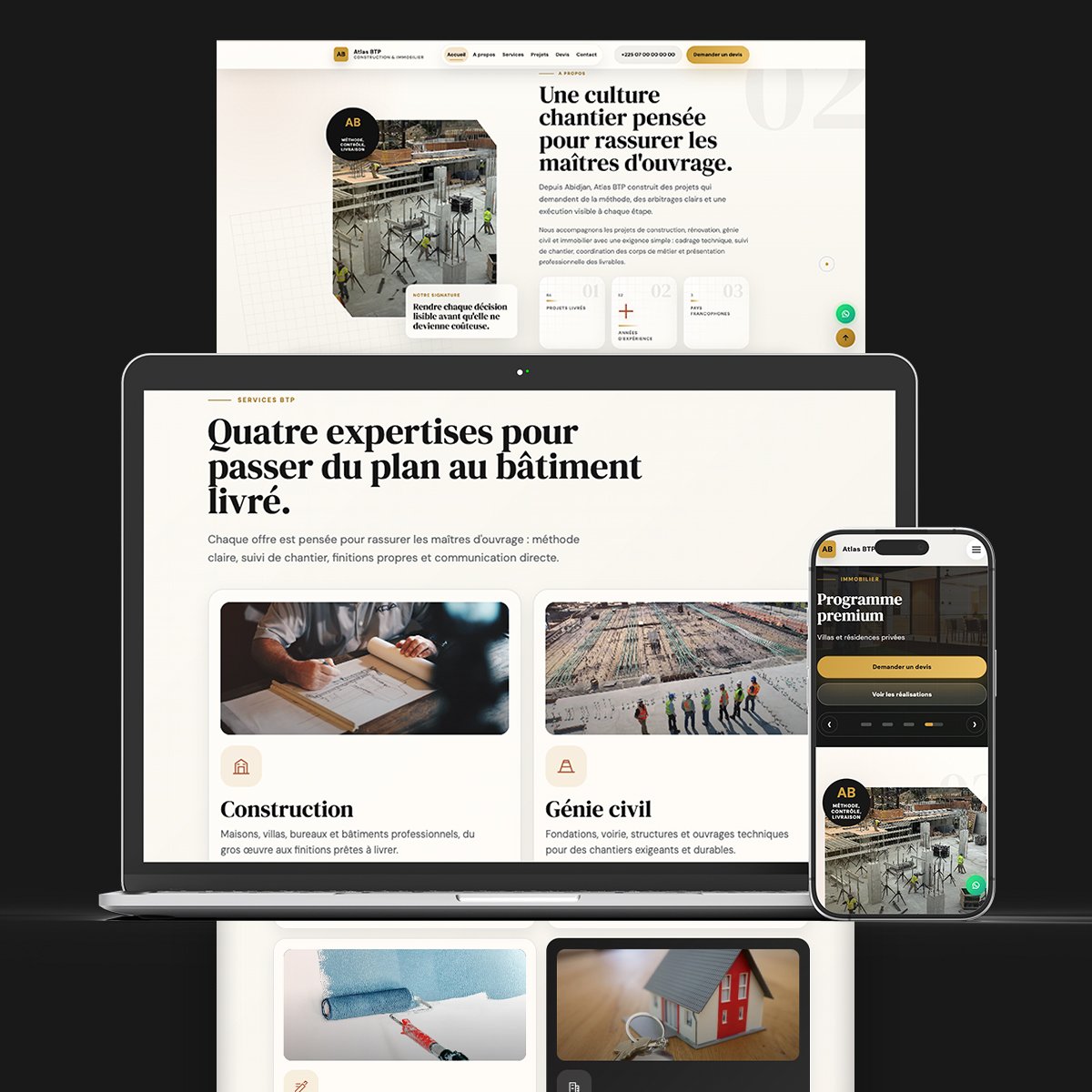 Aperçu du produit Atlas BTP - Template HTML Premium pour Entreprise de Construction & Immobilier