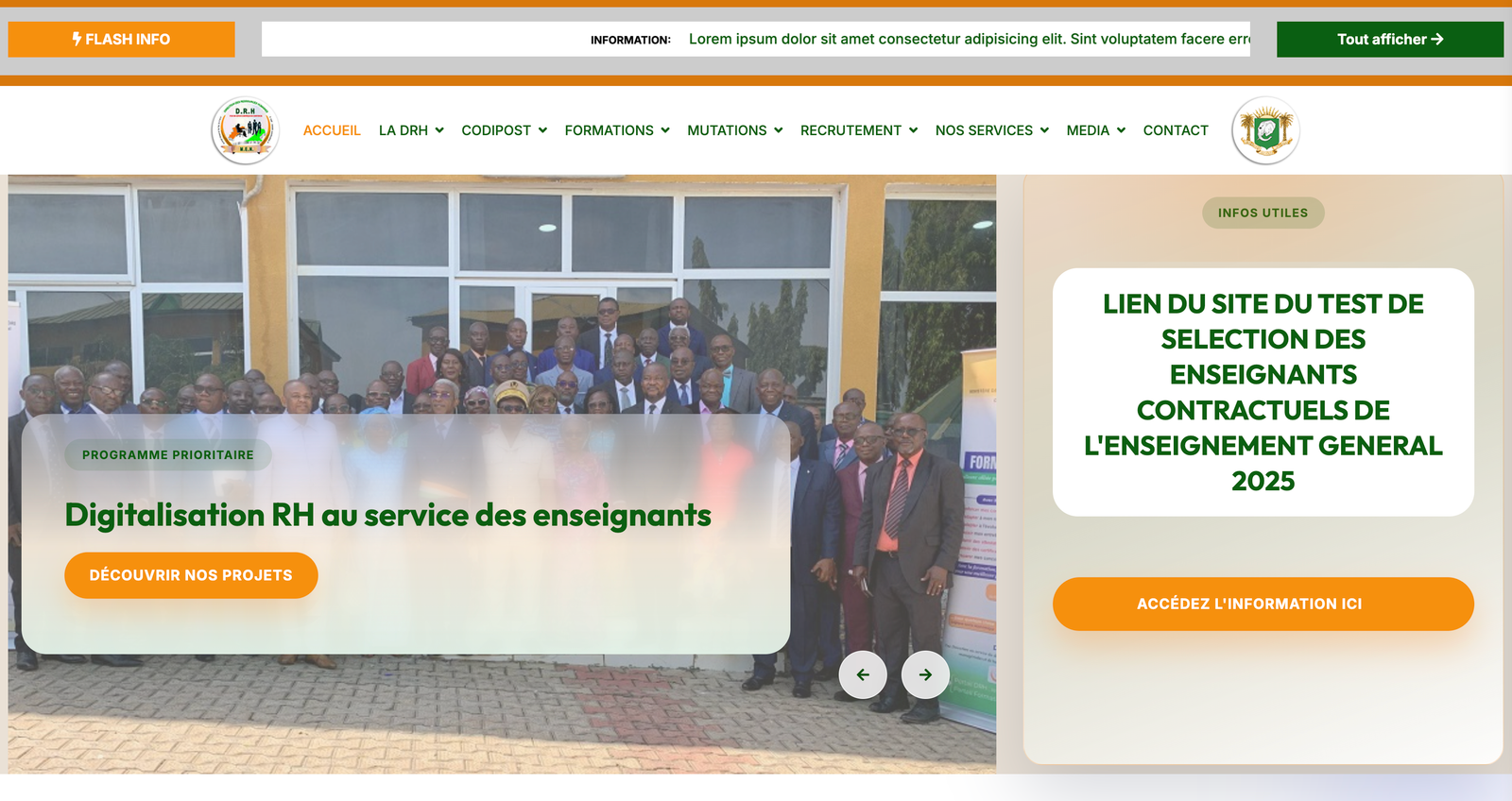 Refonte web — Direction des Ressources Humaines, Ministère de l'Éducation Nationale