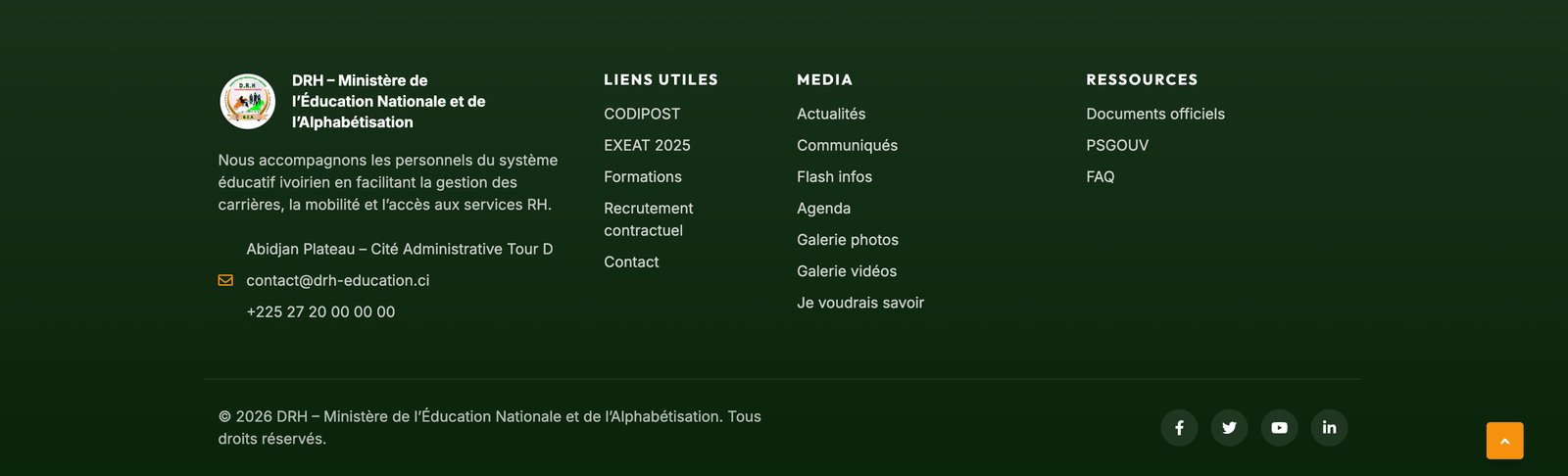 Section footer