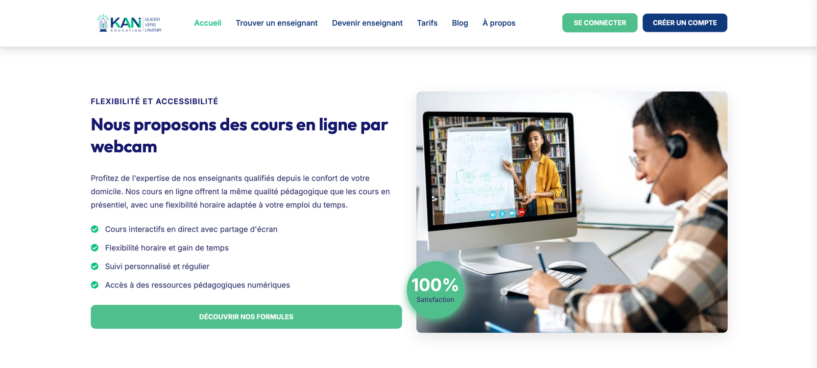 Section de cours en ligne