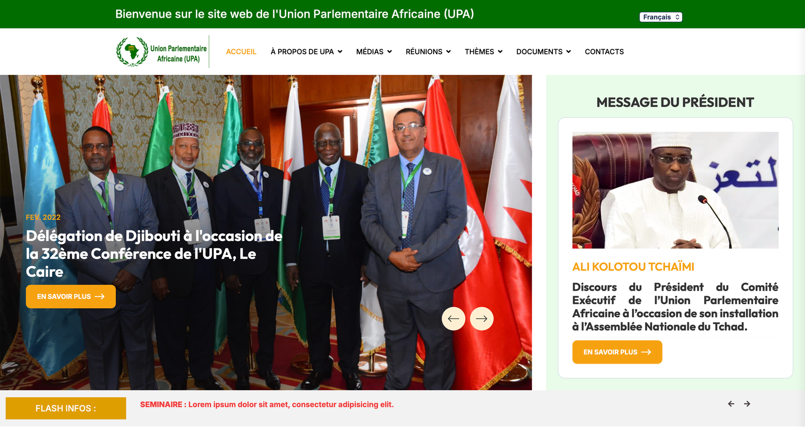 Refonte web — Union Parlementaire Africaine (UPA)