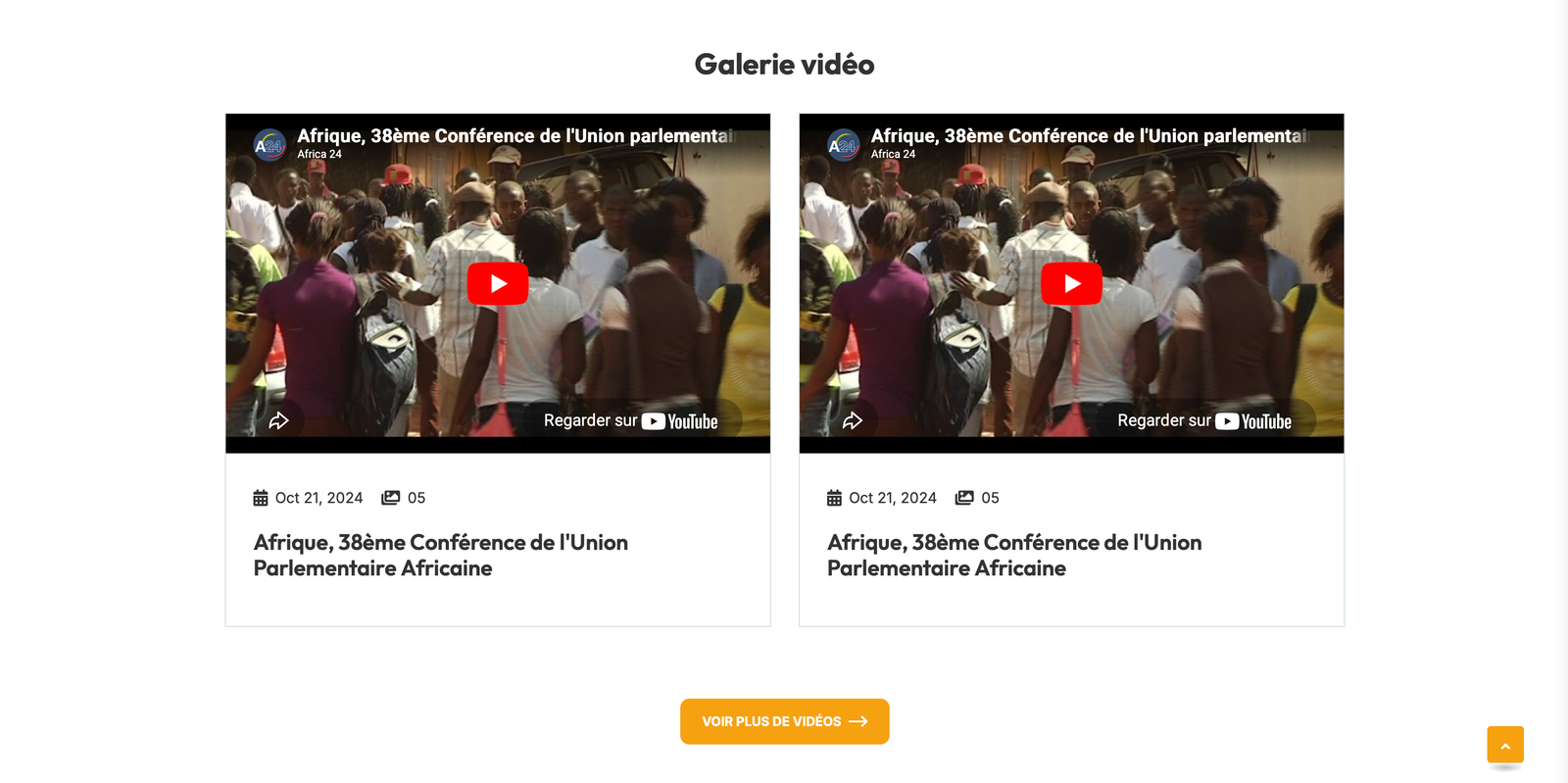 Section galerie  video